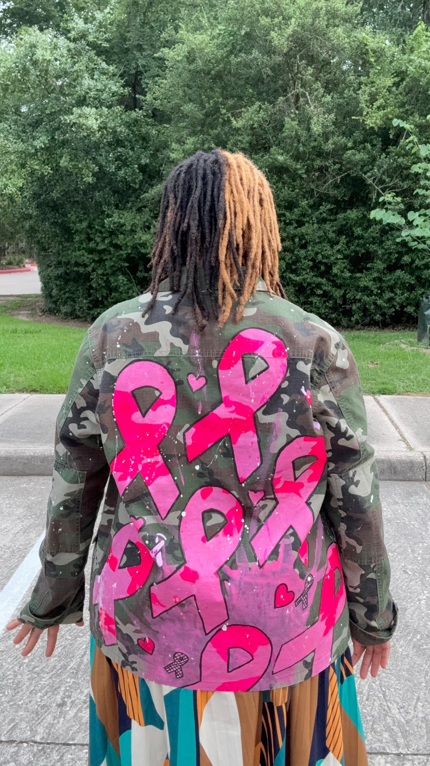 Survivor’s Armor Hand-Painted Breast Cancer Camo Jacket