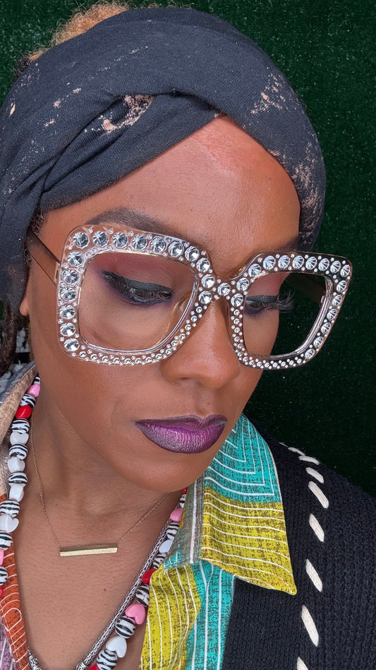 Boy Bye Frames — Cream Rhinestone