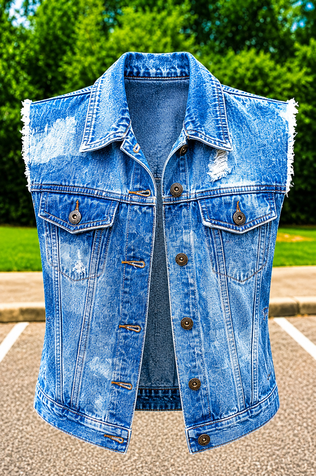 Wild Grace Hand-Painted Denim Vest | Wearable Testimony Vol. 001