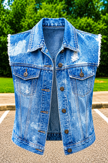 Wild Grace Hand-Painted Denim Vest | Wearable Testimony Vol. 001