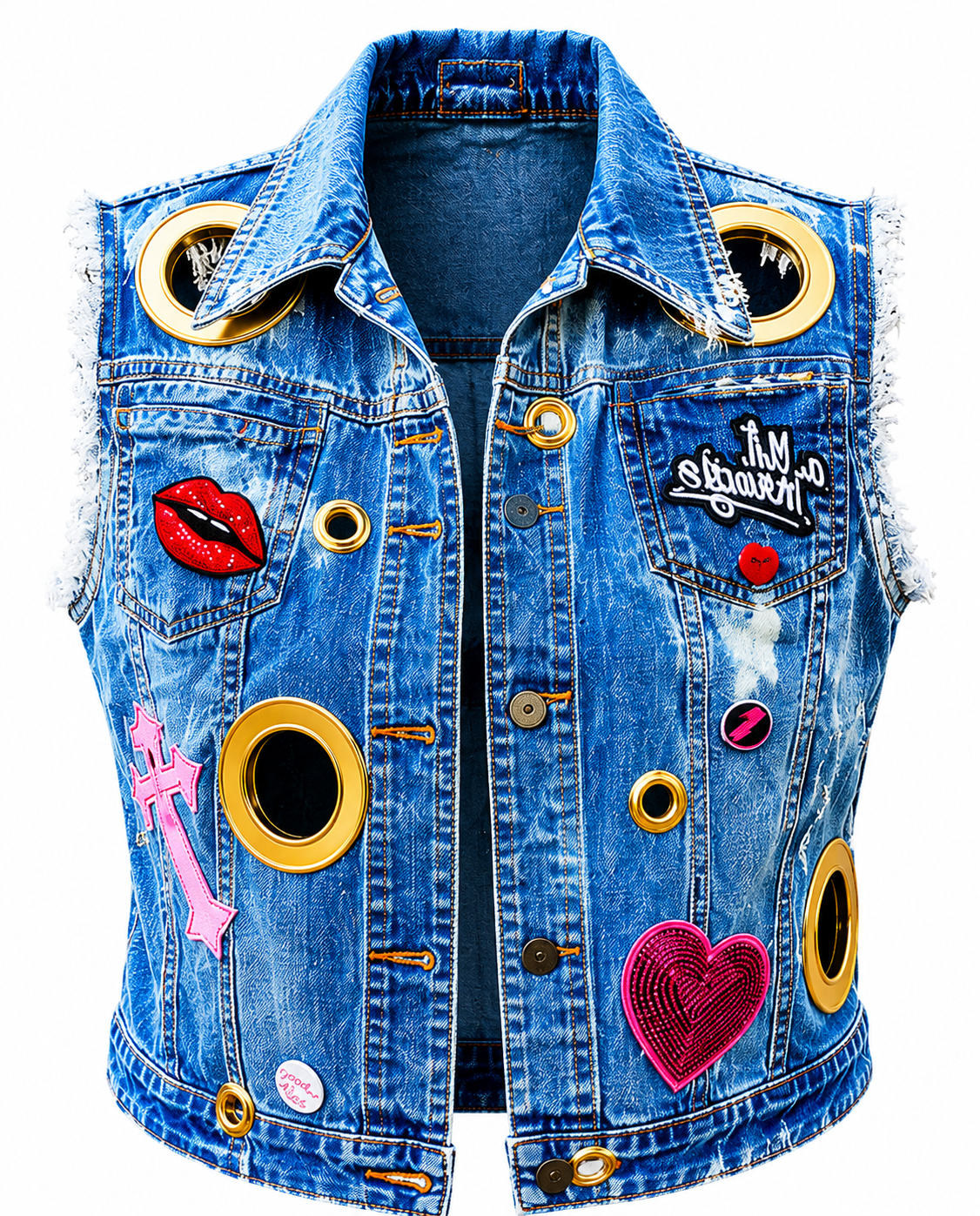Hope Lives Loud Hand-Painted Breast Cancer Awareness Vest