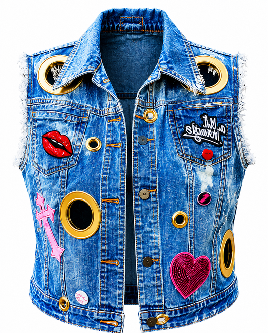 Hope Lives Loud Hand-Painted Breast Cancer Awareness Vest