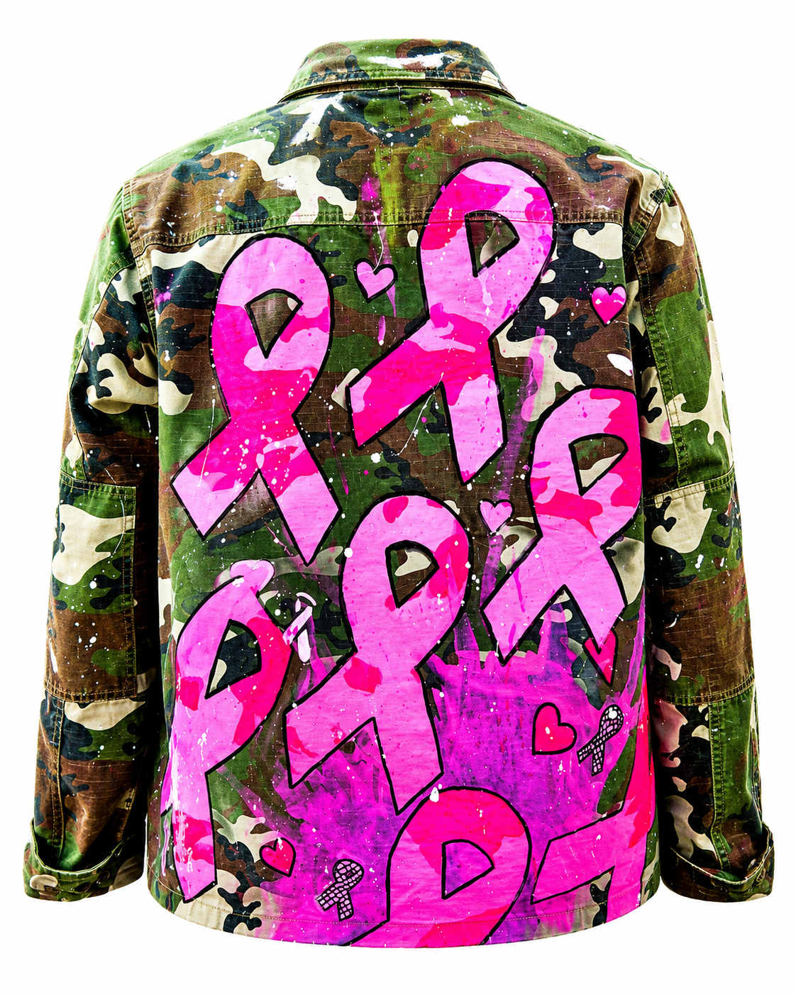 Survivor’s Armor Hand-Painted Breast Cancer Camo Jacket