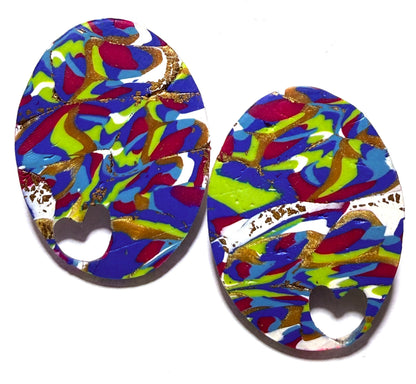 CLAY OVAL HEART CUTOUT EARRING
