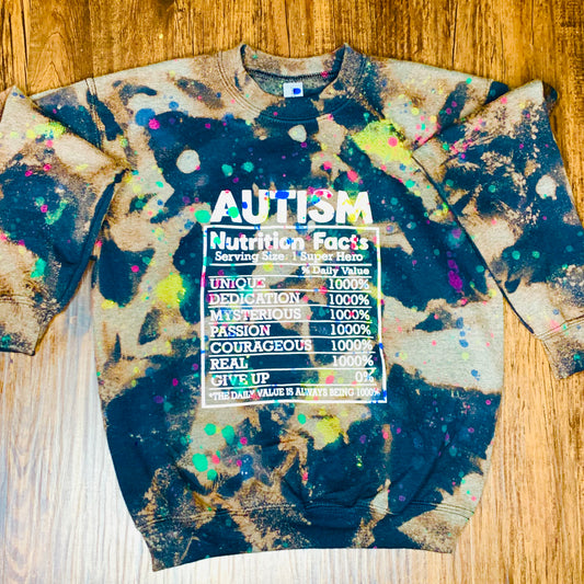 AUTISM NUTRITION CREWNECK (MULTICOLOR SPLATTER)