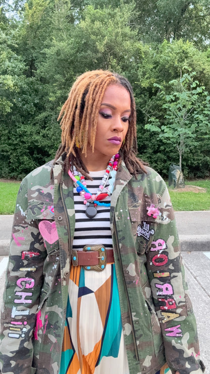 Survivor’s Armor Hand-Painted Breast Cancer Camo Jacket