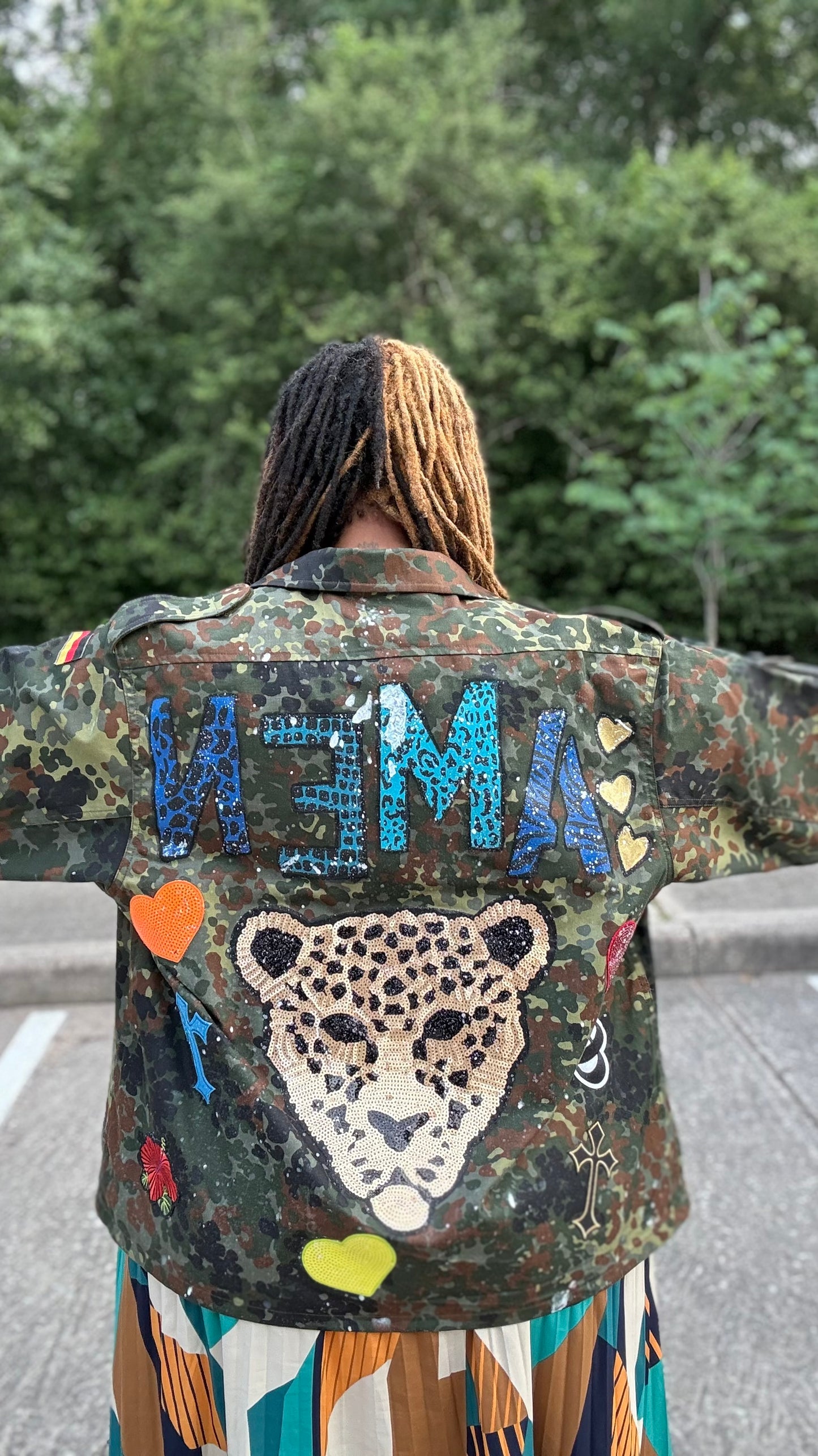 AMEN Hand-Painted Camo Jacket | Wearable Testimony Vol. 001