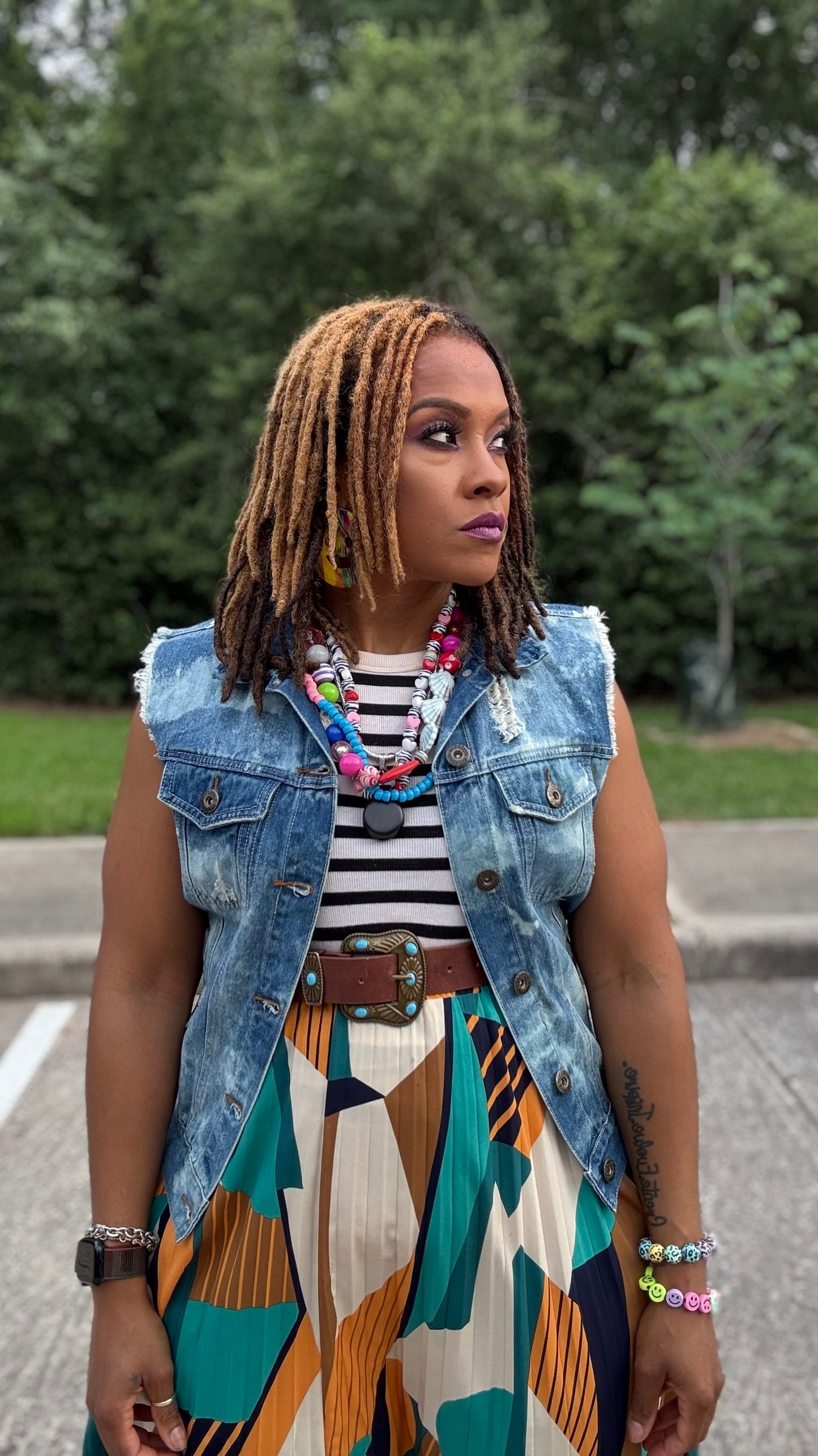Wild Grace Hand-Painted Denim Vest | Wearable Testimony Vol. 001