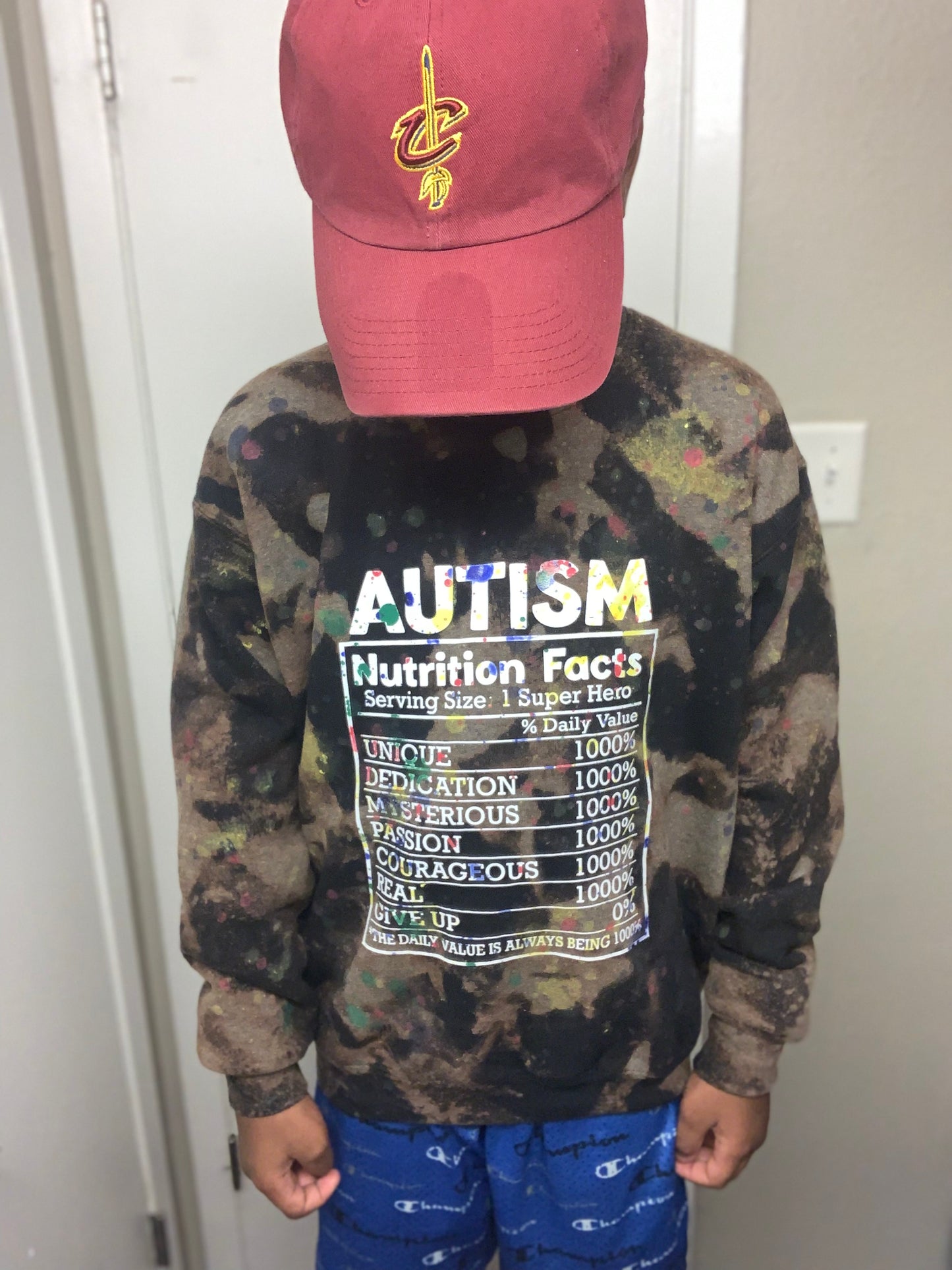 AUTISM NUTRITION CREWNECK (MULTICOLOR SPLATTER)
