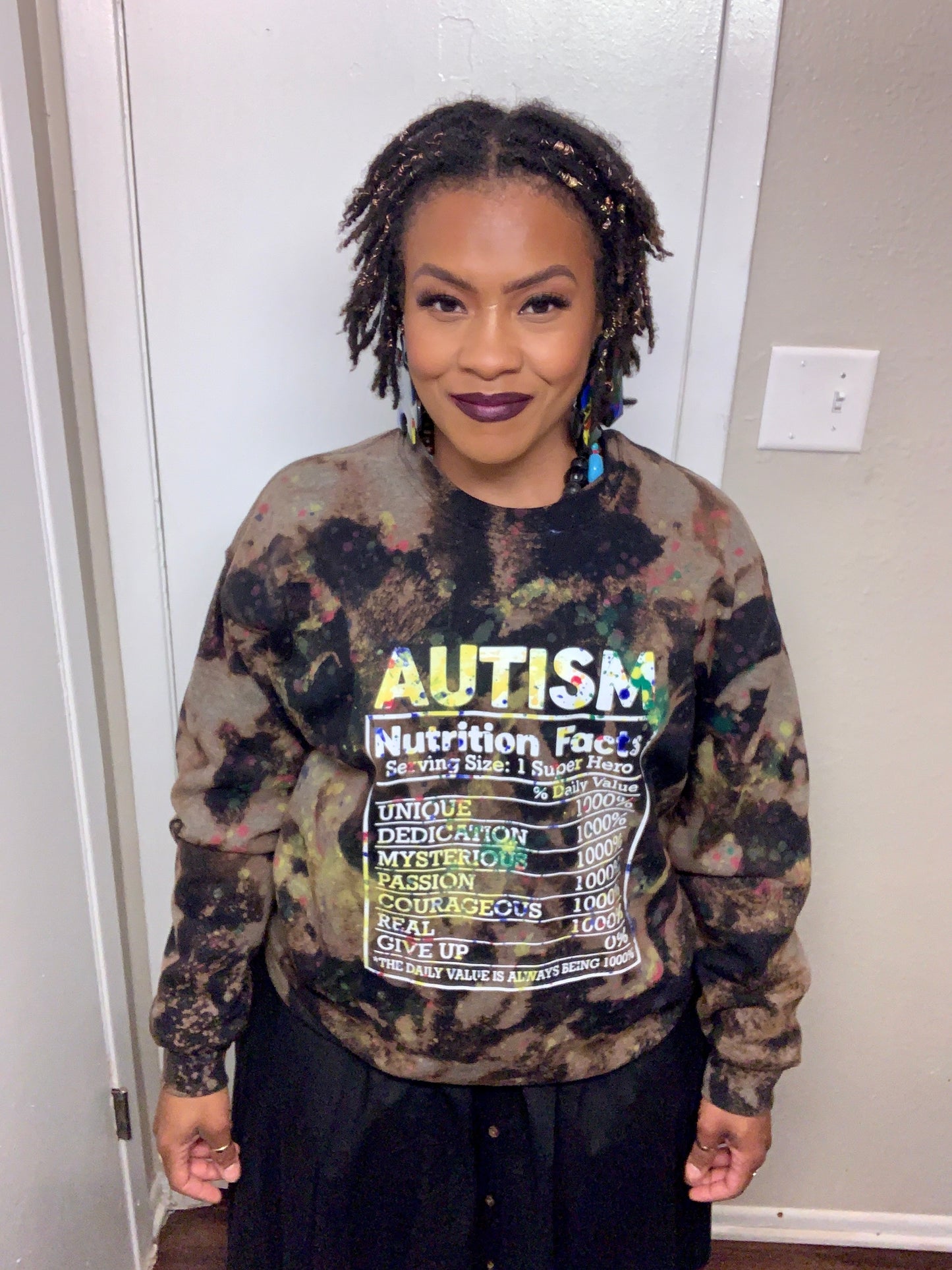 AUTISM NUTRITION CREWNECK (MULTICOLOR SPLATTER)