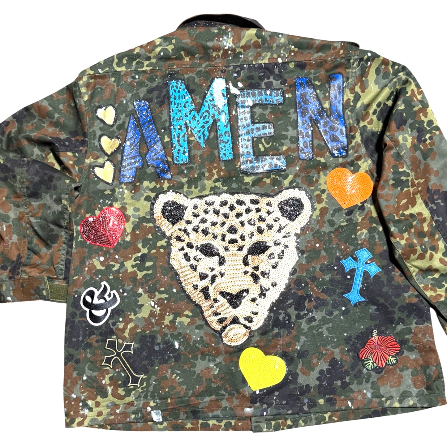 AMEN Hand-Painted Camo Jacket | Wearable Testimony Vol. 001